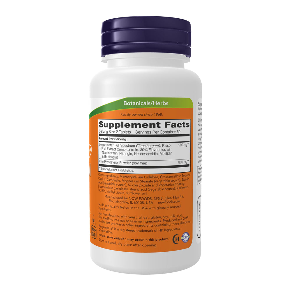 NOW Foods Cholesterol Pro Bergamonte label highlighting key ingredients.