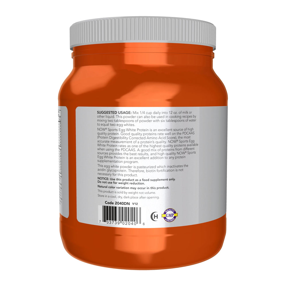 NOW Foods Egg White Protein scoop ready to measure for precise daily protein