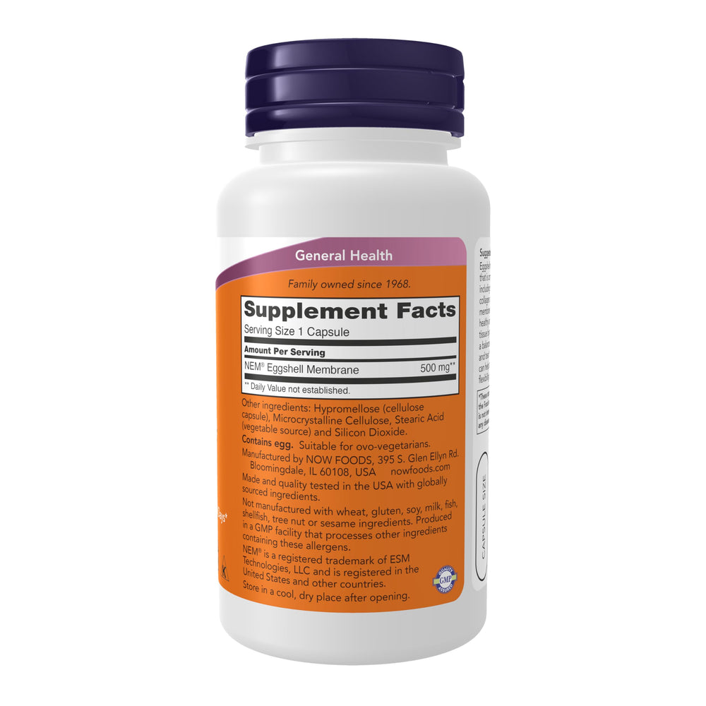 NOW Foods Eggshell Membrane capsules shown for potential joint mobility benefits