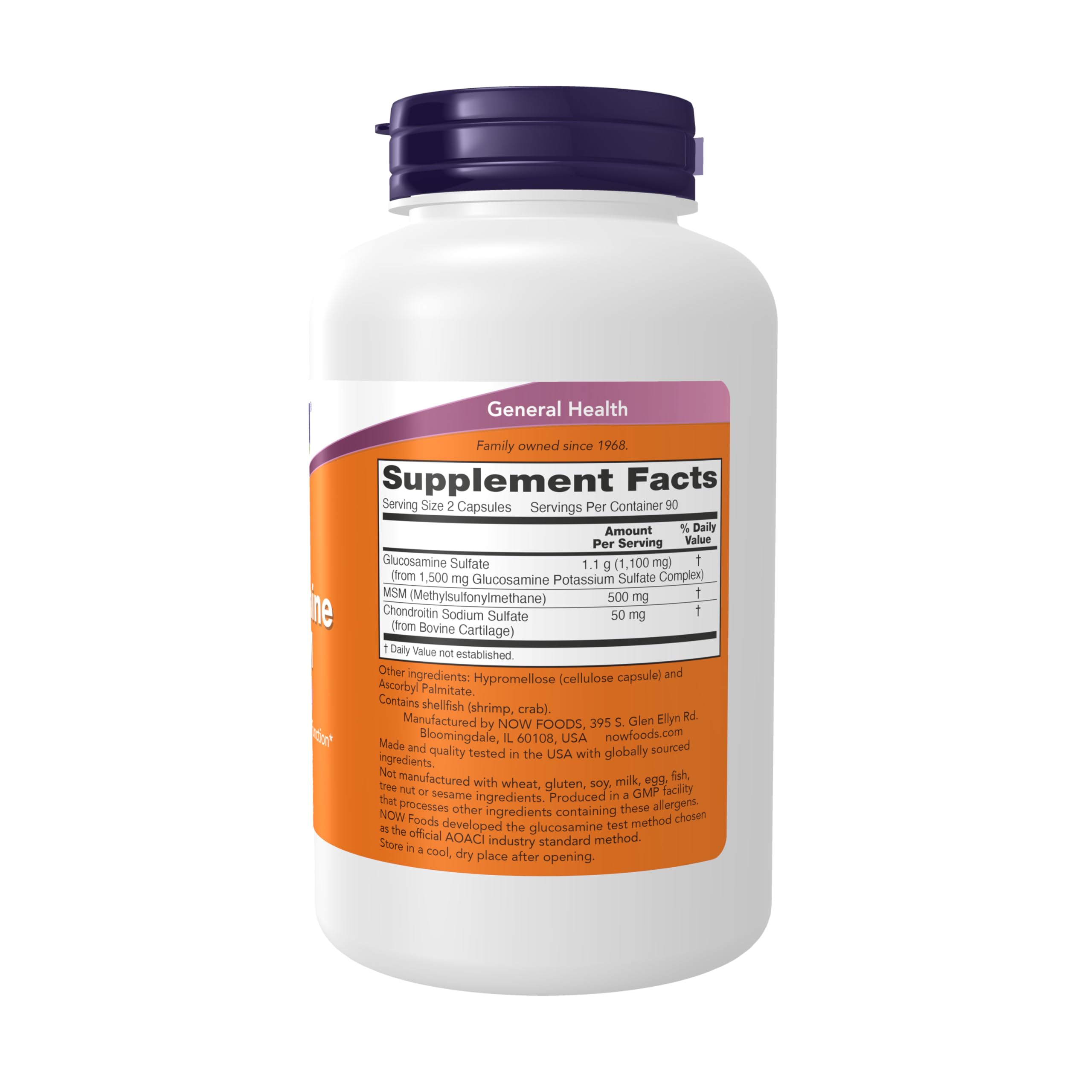 NOW Foods capsules pack demonstrates easy-use daily joint health solution.