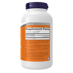 NOW Foods Glycine vegan capsules close-up for nervous system support.