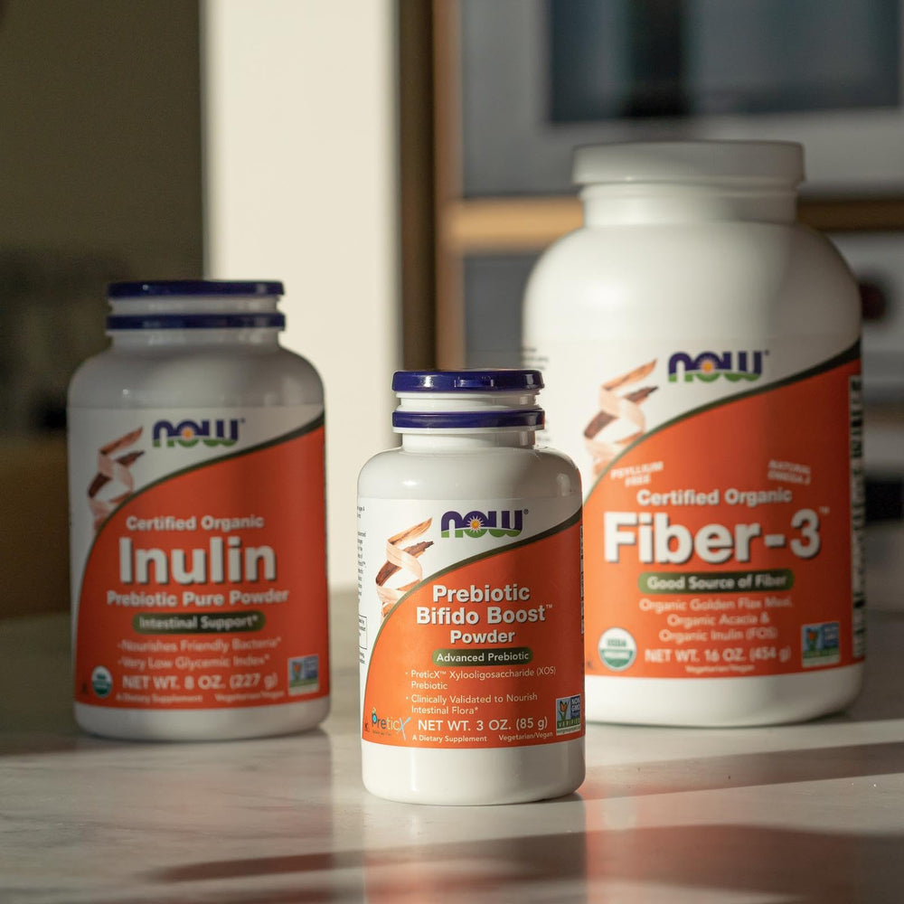 NOW Foods Inulin powder measuring scoop supports precise portions