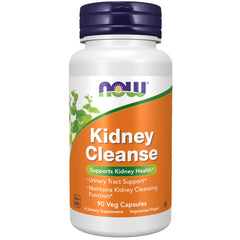 NOW Foods Kidney Cleanse bottle front view with vegan capsules for urinary balance