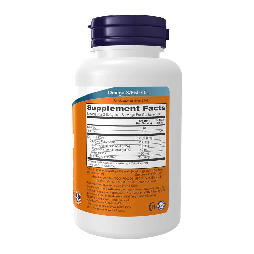 NOW Foods Krill Oil softgels in package for daily use