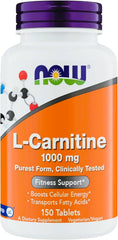 NOW Foods L-Carnitine 1000mg bottle front for energy support