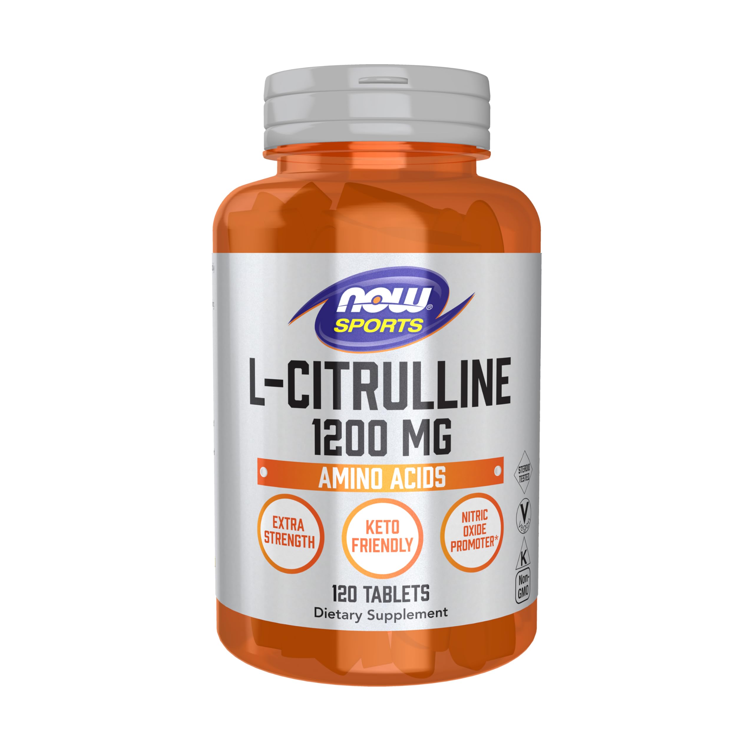 NOW Foods L-Citrulline Extra Strength bottle front for nitric oxide support during training