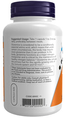 NOW Foods L-Glutamine capsules on a clean label, easy daily supplement.