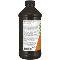 NOW Foods mint flavored chlorophyll drink in a glass of water.