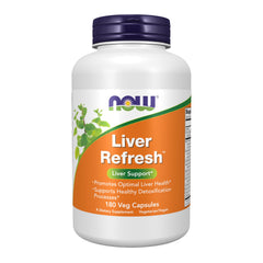 NOW Foods Liver Refresh bottle front view highlighting the liver support formula