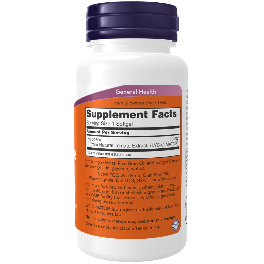 NOW Foods Lycopene softgels being poured for daily antioxidant routine