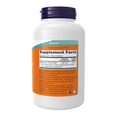 NOW Foods Magnesium 400 mg capsules close-up signals nervous system support.