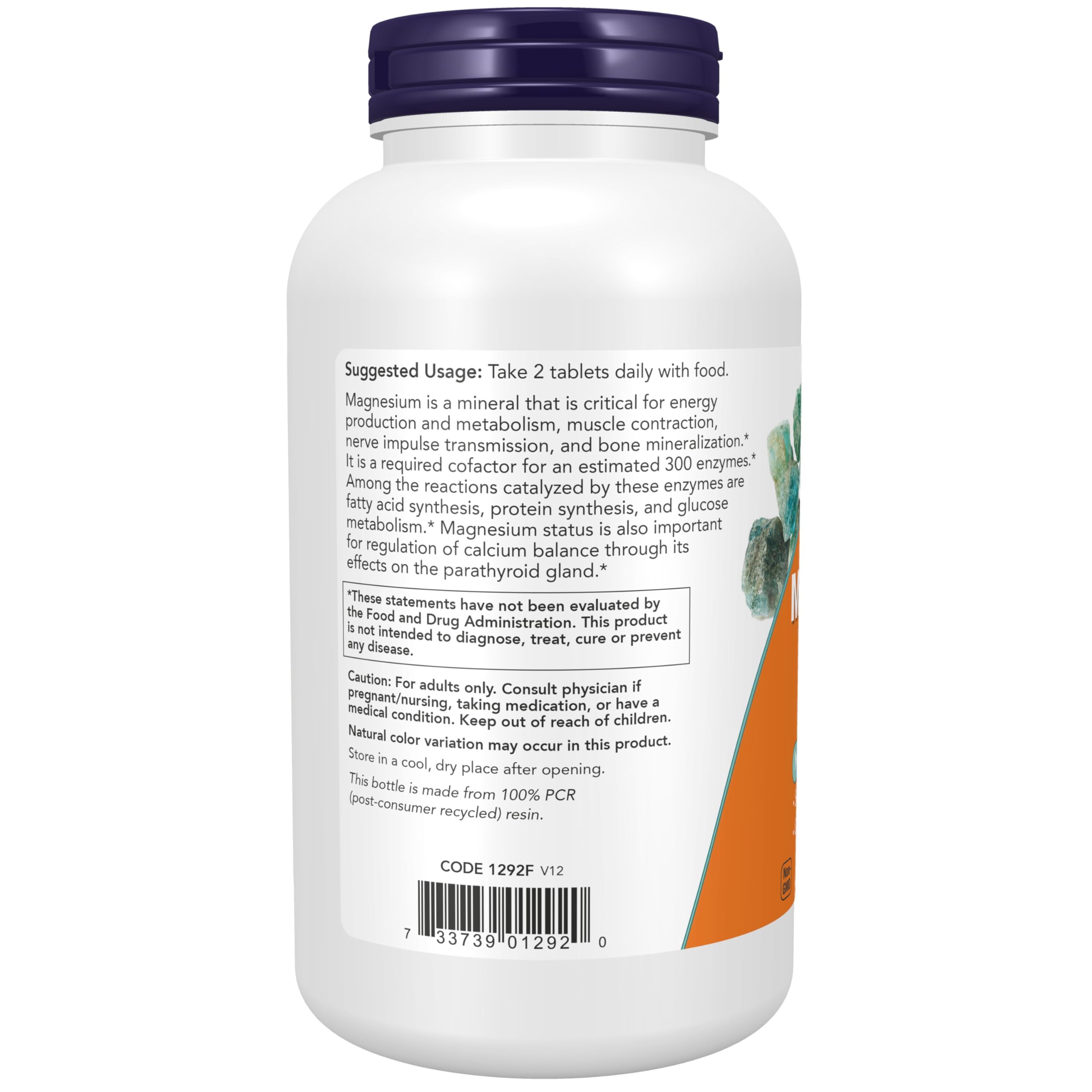 NOW Foods Magnesium Citrate label view showing product information and quality
