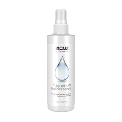 NOW Foods Magnesium Topical Spray bottle close-up for fast absorption.