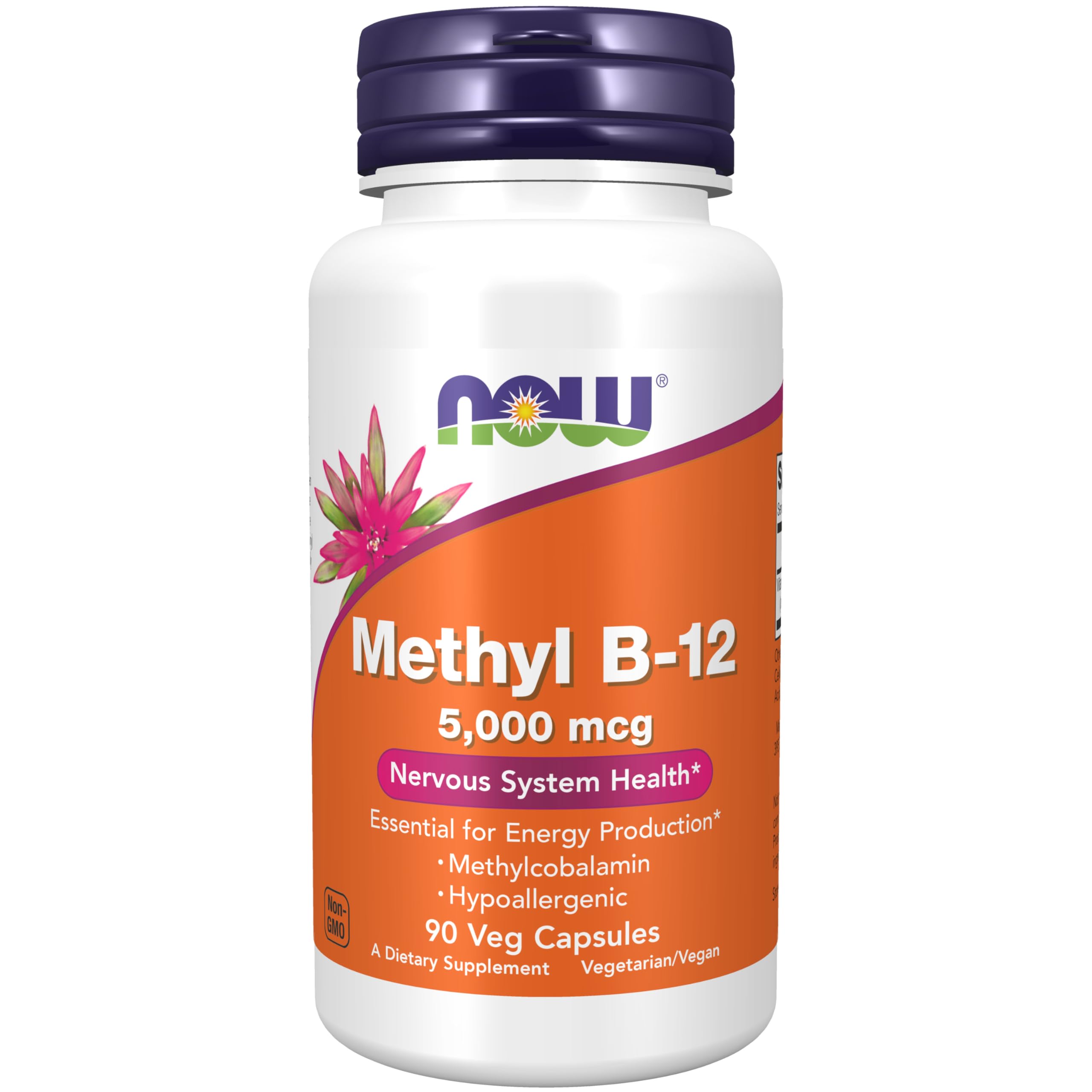 NOW Foods Methyl B-12 5000mcg bottle for daily energy support