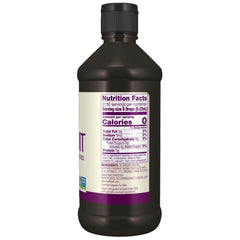 NOW Foods Monk Fruit Liquid label close-up showing organic non-GMO sweetener