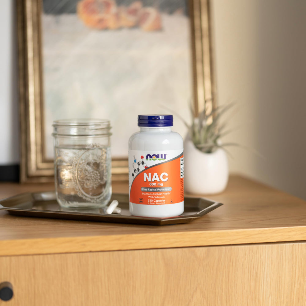 NOW Foods NAC 600 mg supplement facts panel for transparent ingredients