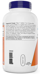 NOW Foods NAC bottle label close-up highlighting vegan and non-GMO features