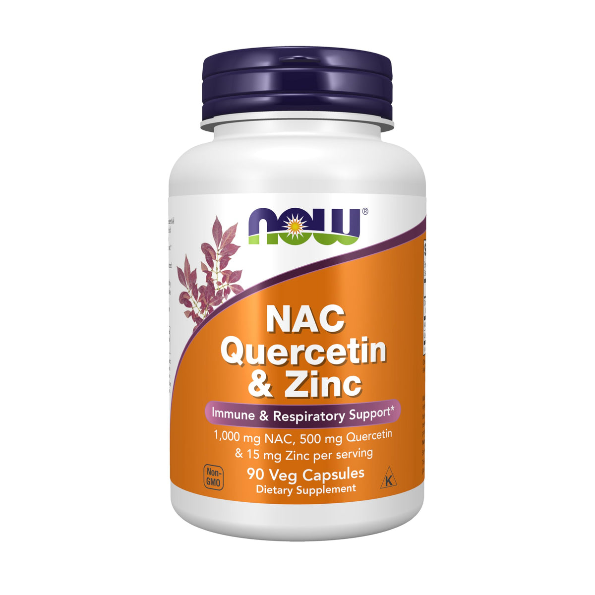 NOW Foods NAC Quercetin Zinc capsules bottle supports immune balance