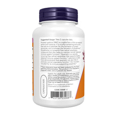 NOW Foods NAC Quercetin Zinc capsules closeup emphasizes potency and capsule integrity