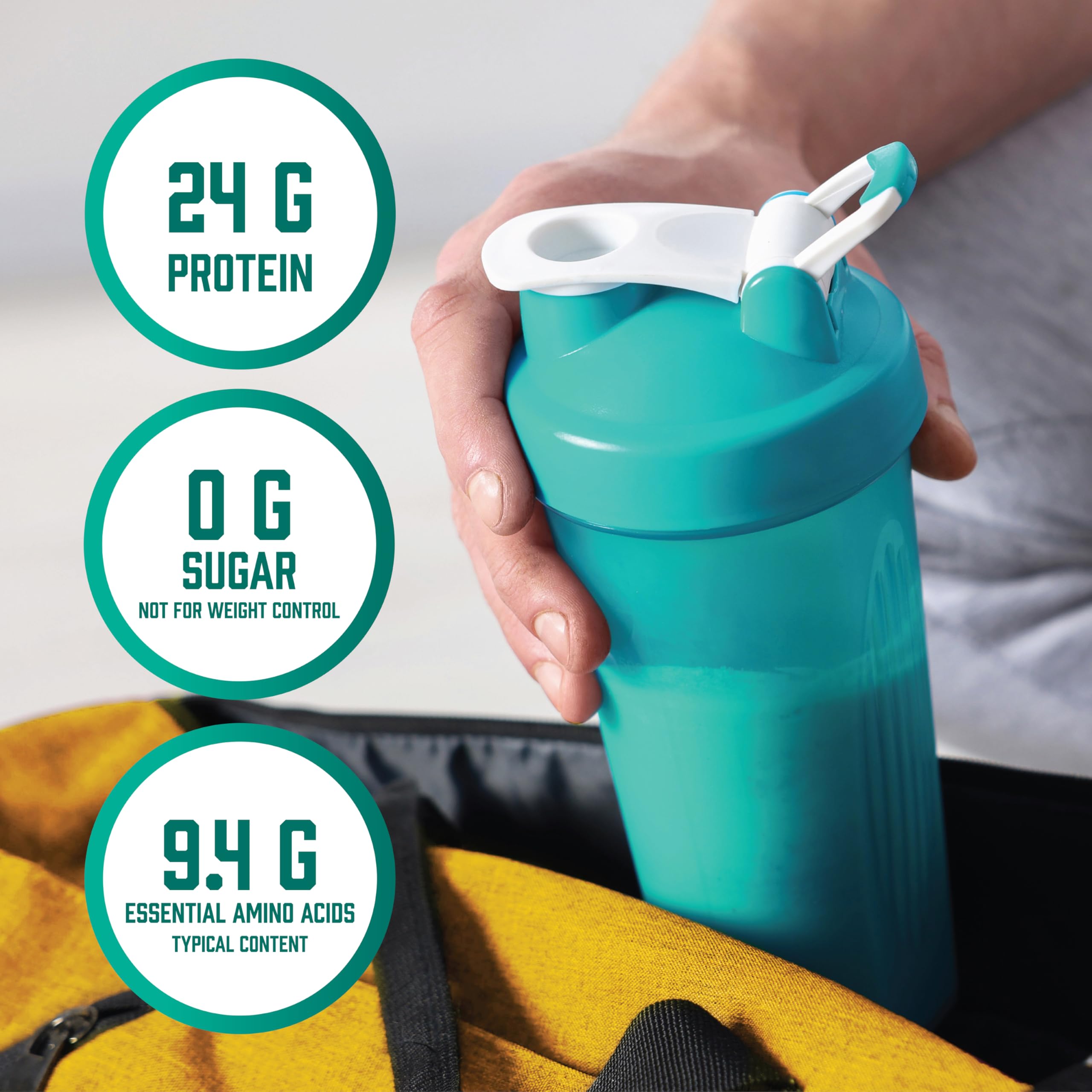 NOW Foods Pea Protein BCAAs graphic highlights essential amino acids for support.