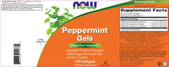 NOW Foods Peppermint Gels with ginger and fennel oils for digestive support.