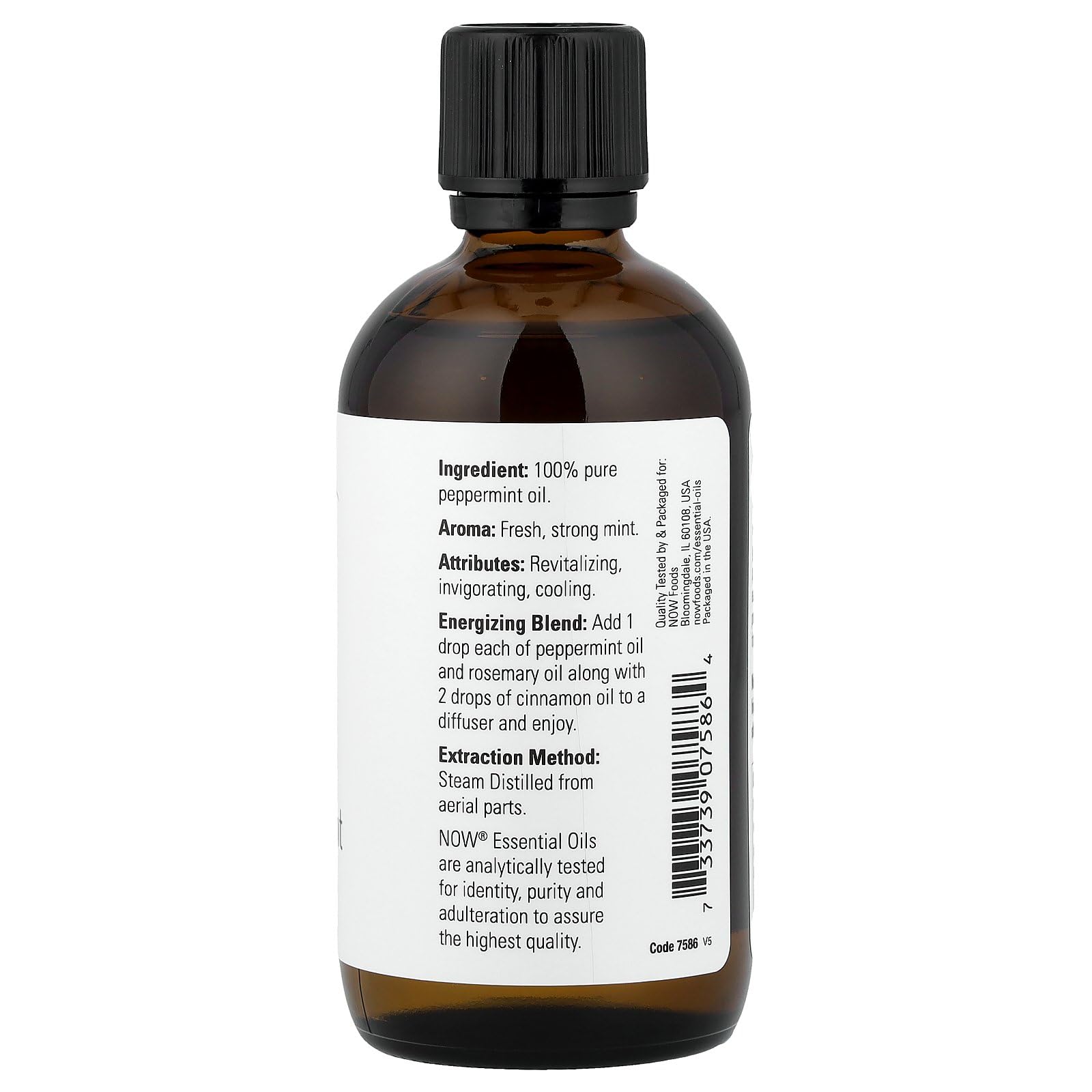 NOW Foods peppermint oil diffuser use for energizing atmosphere and mental focus