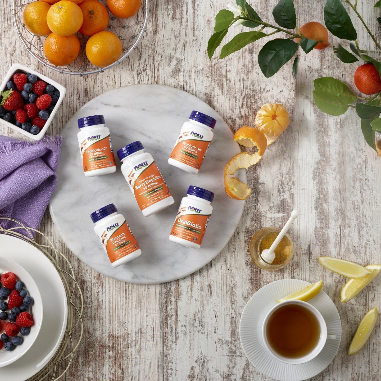 NOW Foods Probiotic-10 made in the USA on packaging