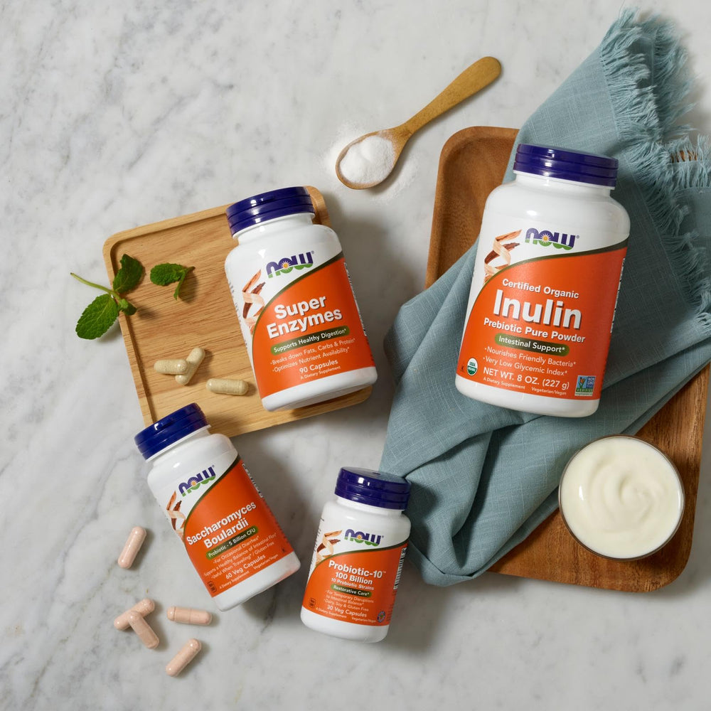 NOW Foods Probiotic-10 strain-verified seal confirming strain identity for reliability