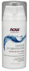 Now Foods Progesterone Cream unscented 20 mg pump for daily hydration and gentle hormone support.