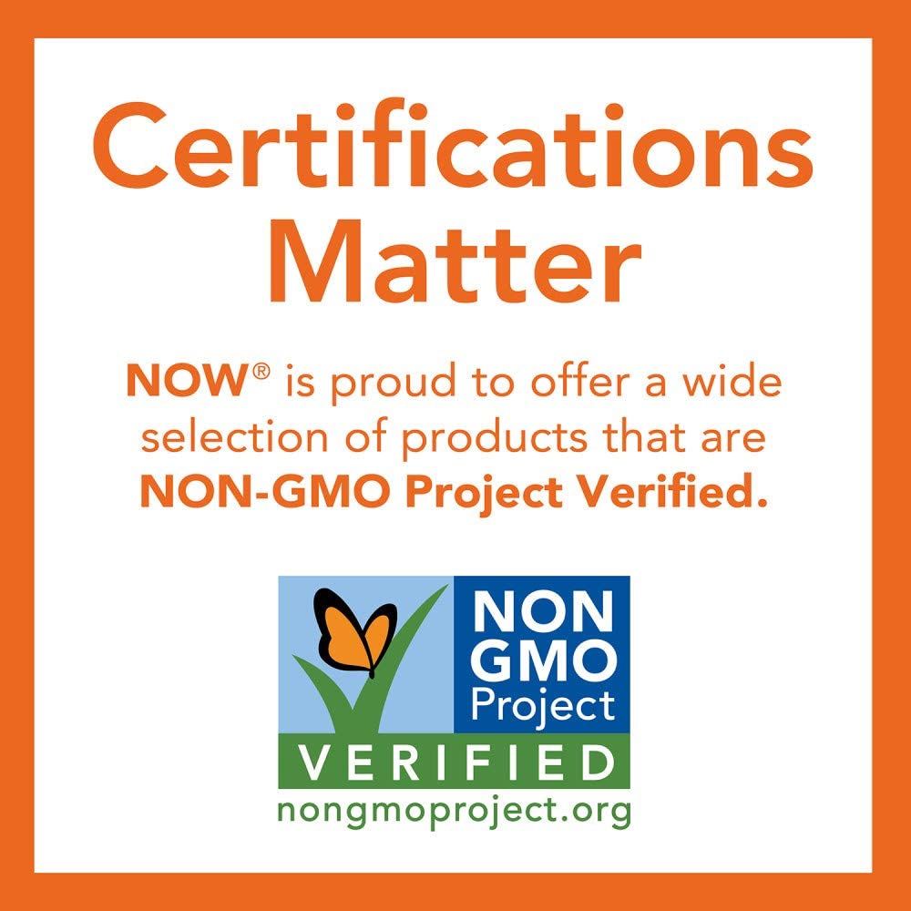 NOW Foods Psyllium Husk kosher and vegan certified label