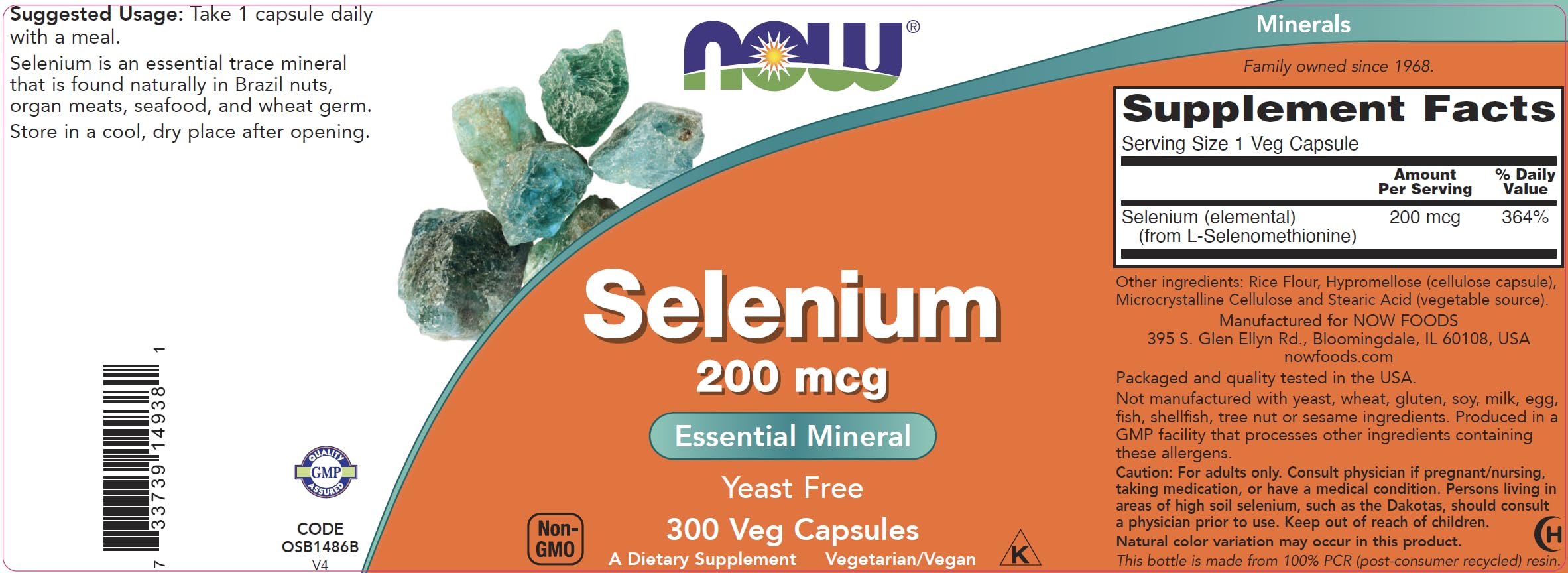 NOW Foods selenium bottle on desk with natural light signaling everyday wellness.