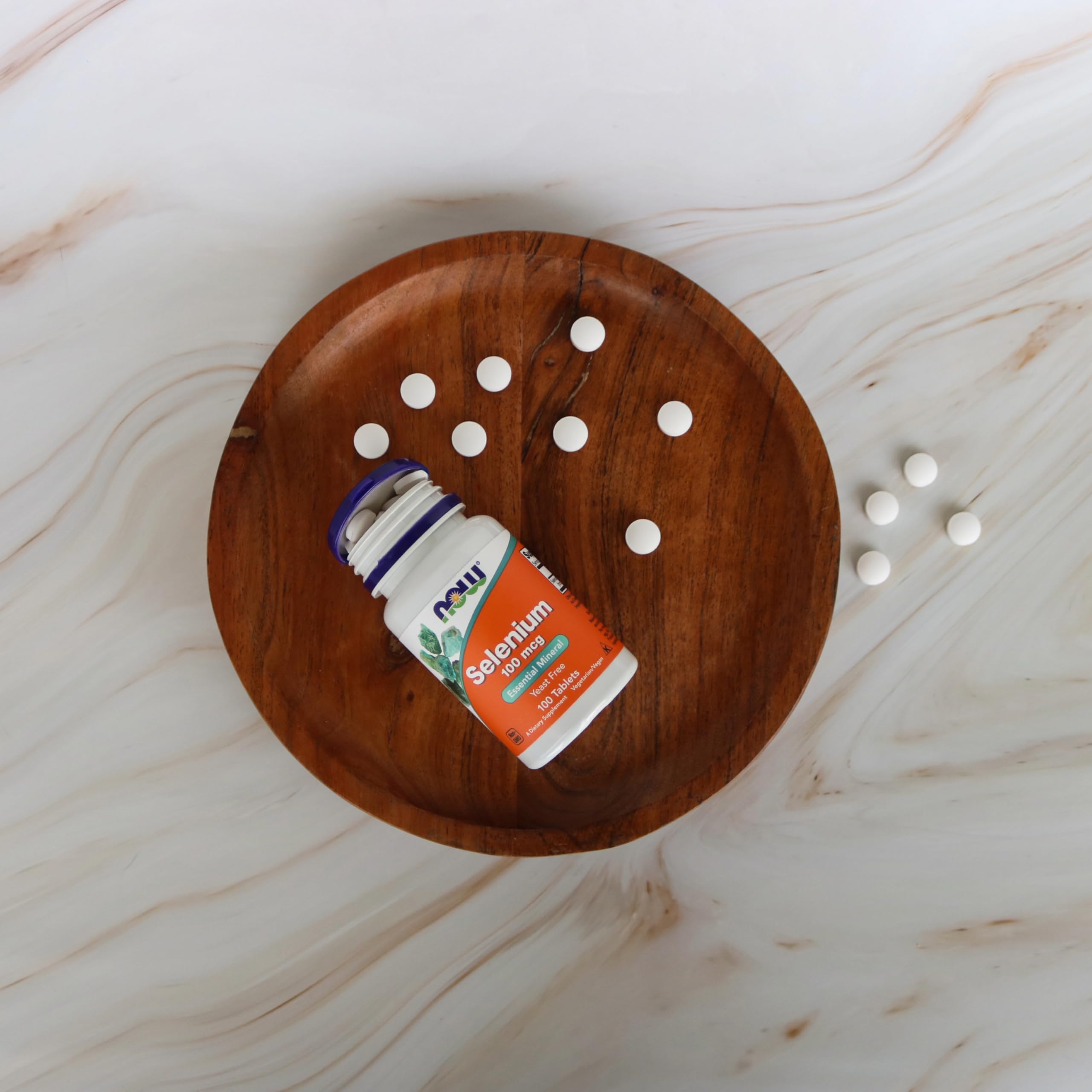 NOW Foods Selenium packaging shows USA-made heritage and family-owned history