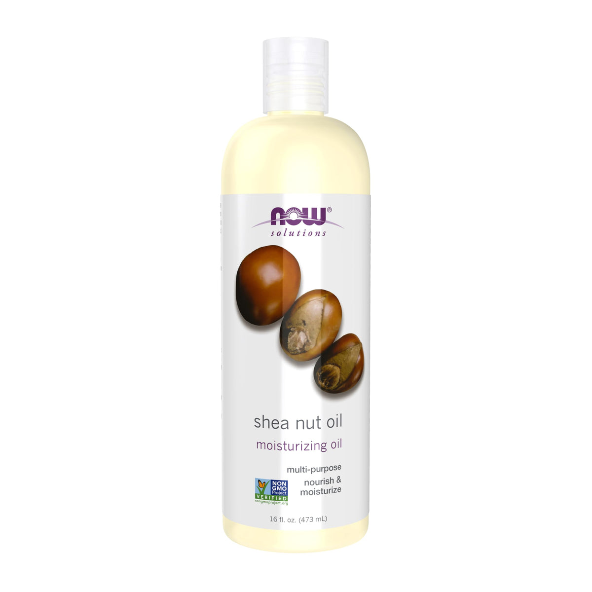 NOW Foods Shea Nut Oil bottle on a shelf, ready for skin and hair nourishment.