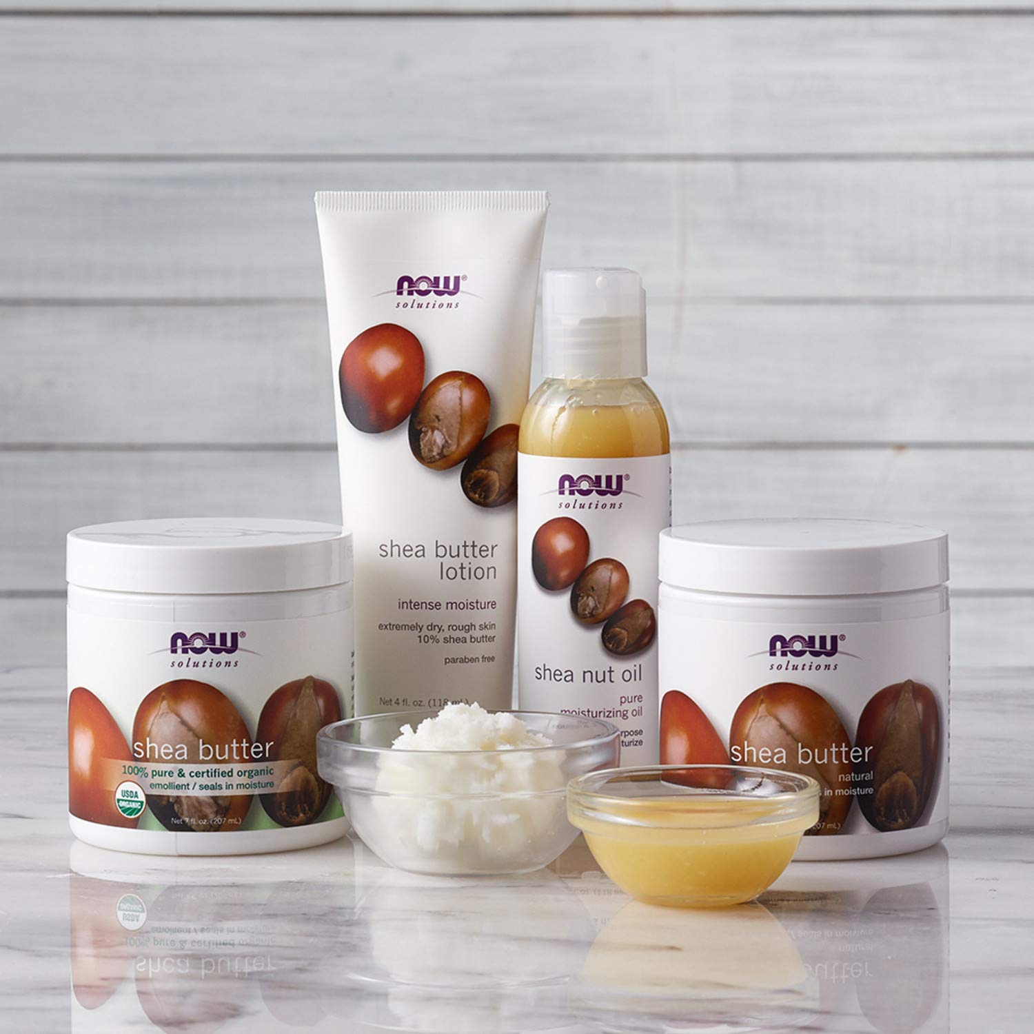 NOW Foods Shea Nut Oil used in hair care for smoother, shinier strands.