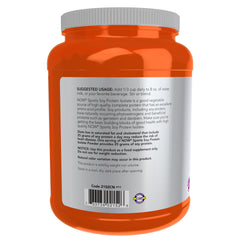 NOW Foods Soy Protein Isolate bottle pour enables quick, mess-free shakes after training.
