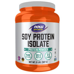 NOW Foods Soy Protein Isolate powder delivers 20 g protein per serving for everyday nutrition.