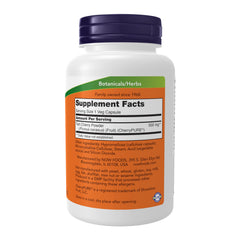 Close-up of NOW Foods Tart Cherry label showing 50:1 concentrate for potent blends.