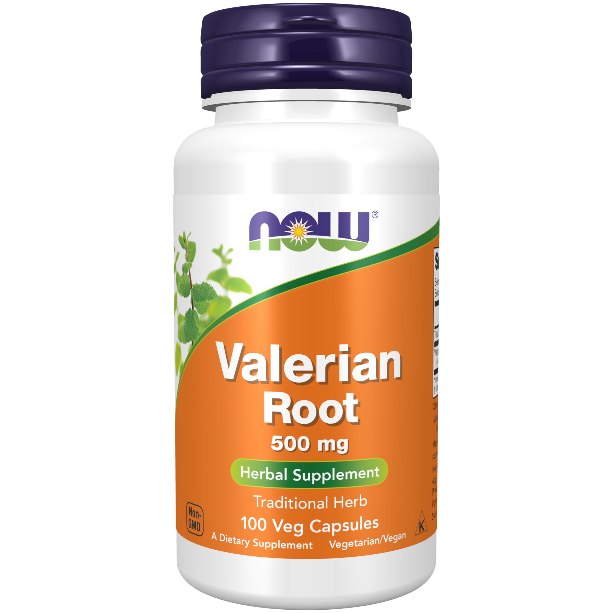 NOW Foods Valerian Root 500 mg bottle for nightly routine.