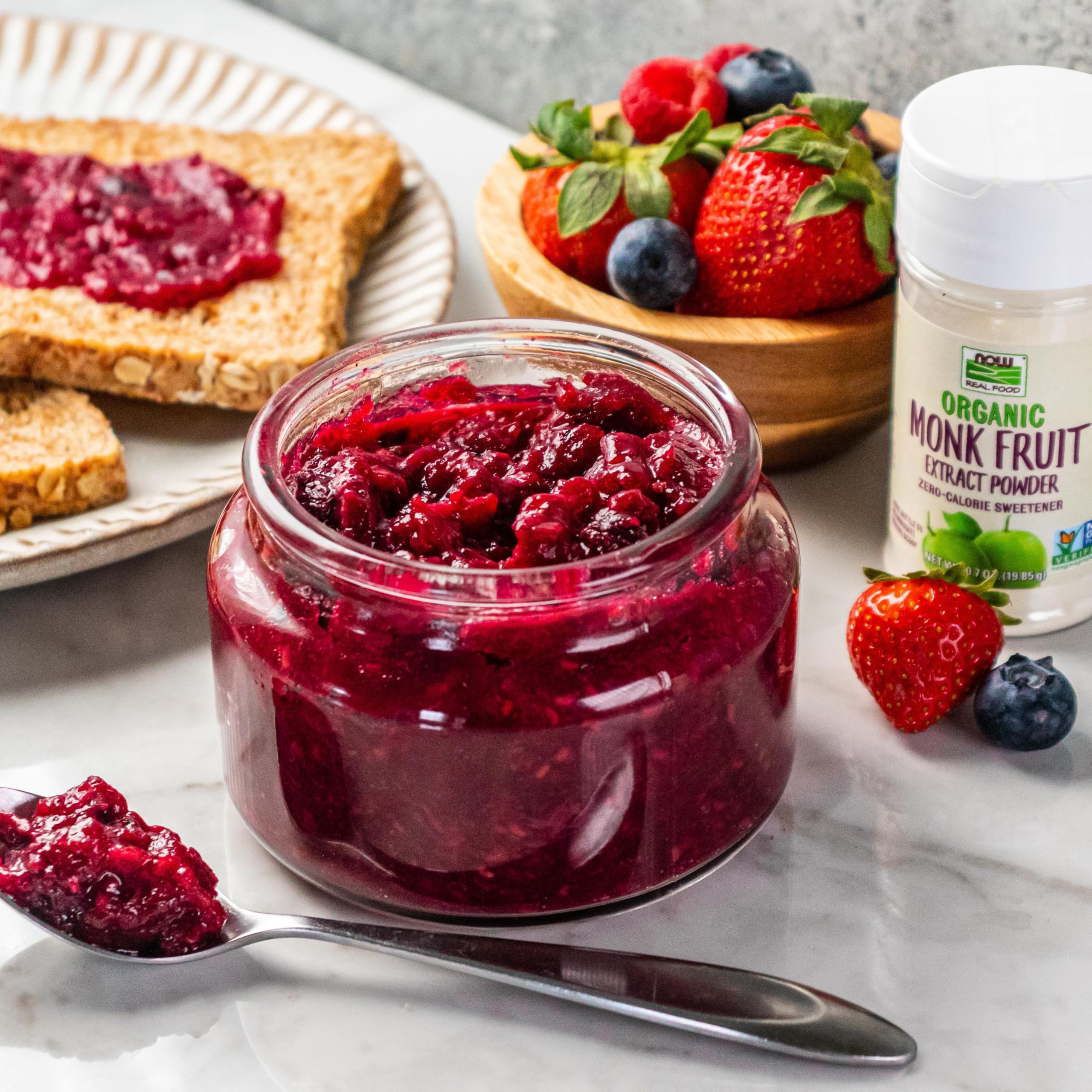NOW Foods organic monk fruit powder works in keto-friendly desserts