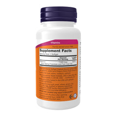 NOW Foods Vitamin A softgels bottle, convenient daily supplement.