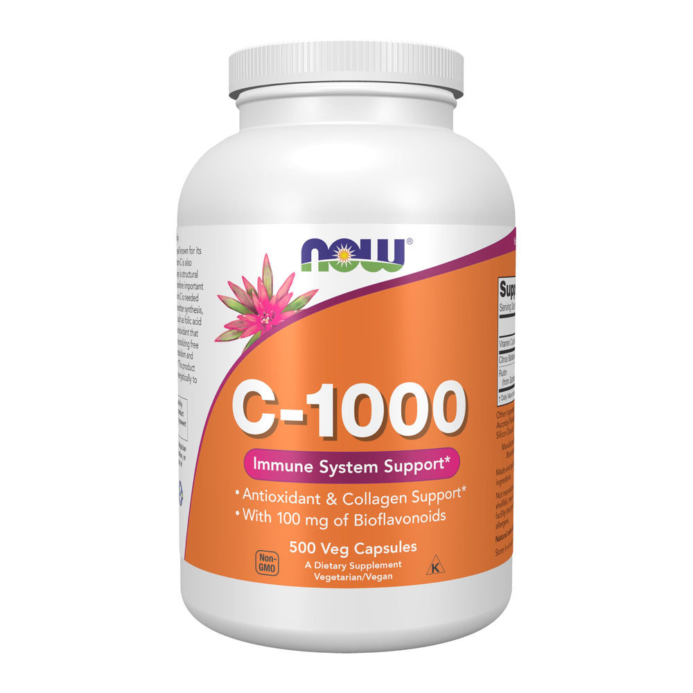 NOW Foods Vitamin C-1000 bottle front showing antioxidant protection for daily use
