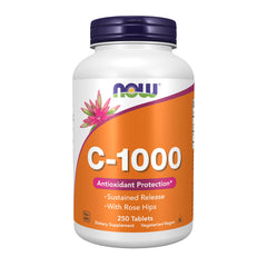 NOW Foods Vitamin C-1000 with Rose Hips bottle supports antioxidant protection