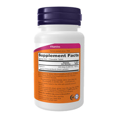 NOW Foods Vitamin D-3 mint chewables bottle close-up highlighting mint flavor for enjoyable dosing