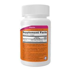 NOW Foods Vitamin D-3 10,000 IU bottle pour demonstrates easy daily dosing.