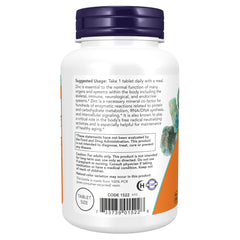NOW Foods Zinc 50 mg bottle shown for convenient daily supplementation.