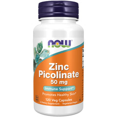 NOW Foods Zinc Picolinate bottle front supports immune function