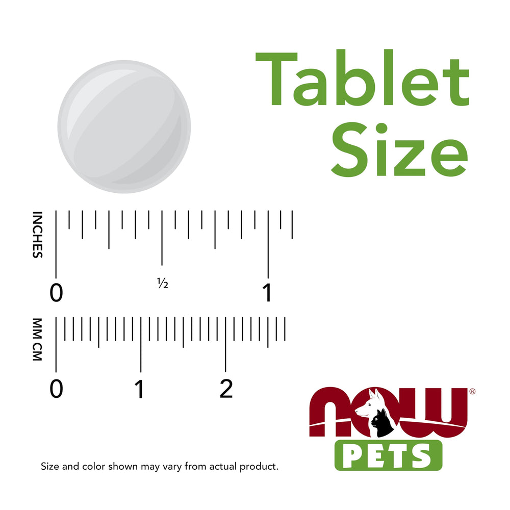 NOW Pets UC-II Advanced Joint Mobility tablets closeup emphasizes small easy-to-take chews.