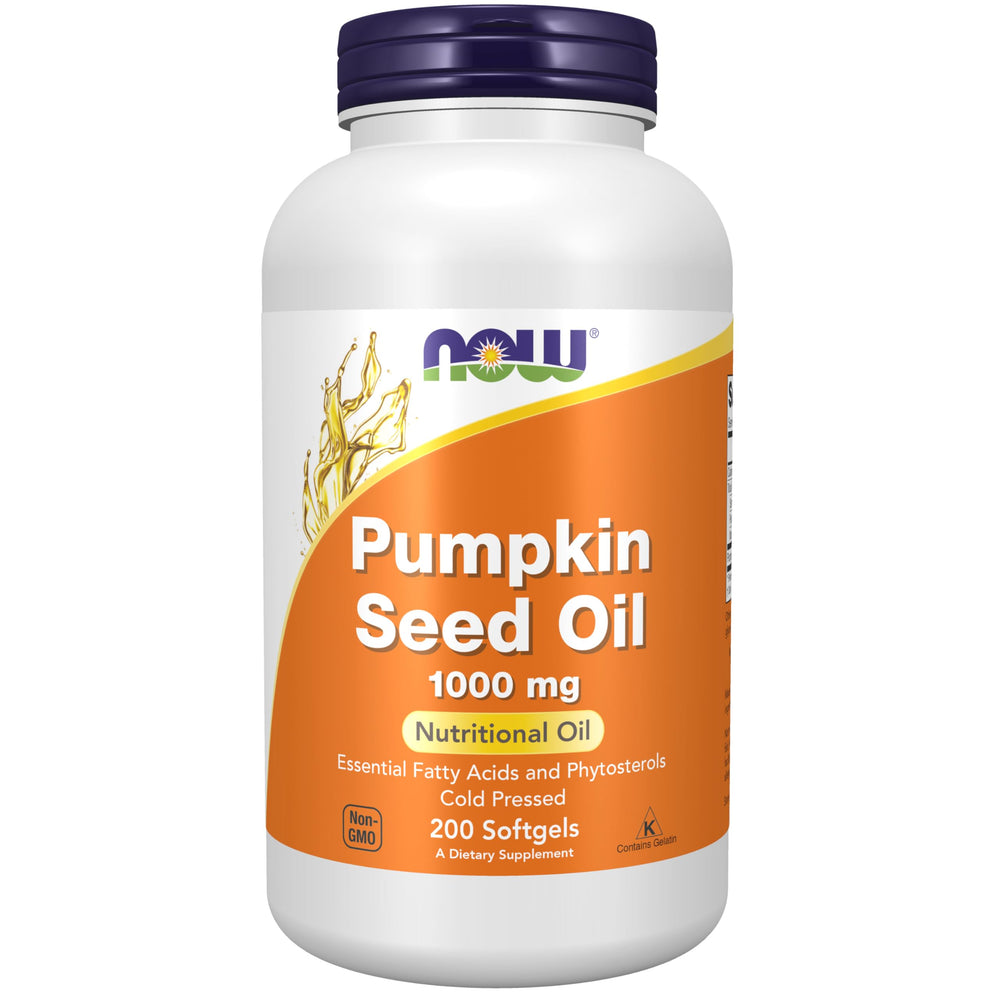 NOW Pumpkin Seed Oil 1000mg bottle supports daily nutrition.
