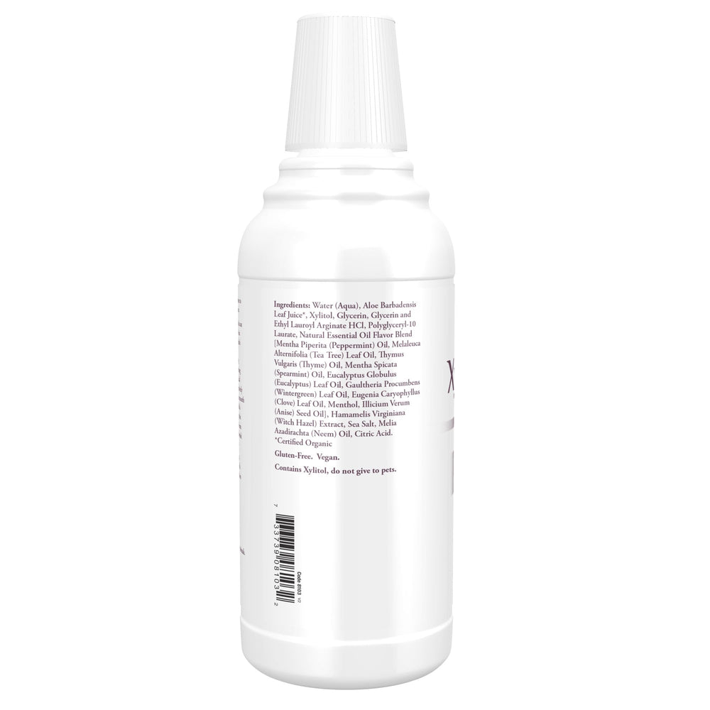 NOW Foods XyliWhite Mouthwash pour action demonstrates easy rinsing