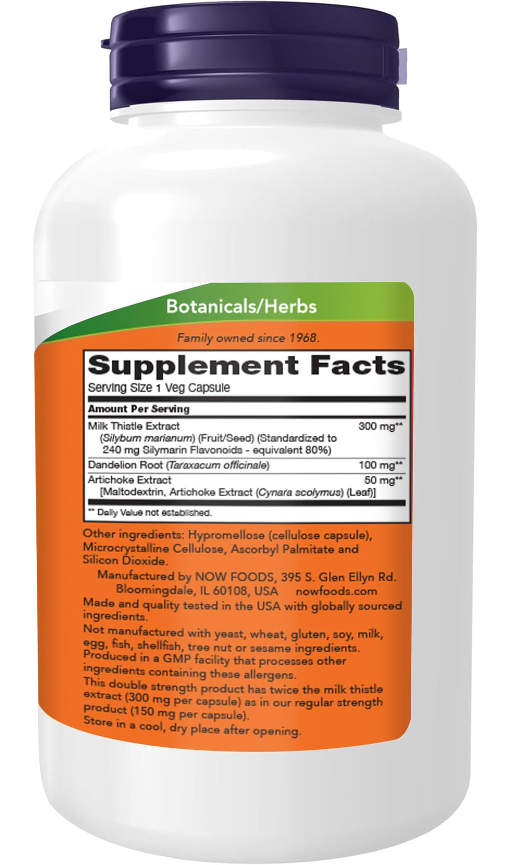 NOW Foods artichoke and dandelion herbal blend highlighting natural support for wellbeing
